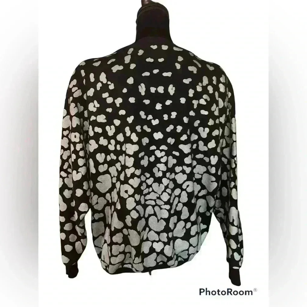 Vintage 1980s Gladys Bagley Beaded and Printed Dueling Leopards Size Large - Picture 2 of 7